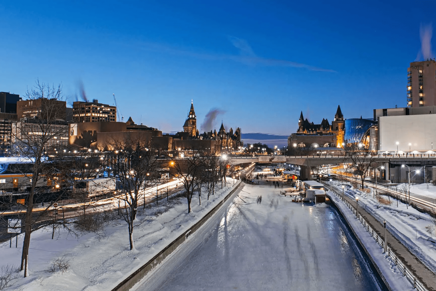 A photo of Ottawa overlooking the Rideau canal